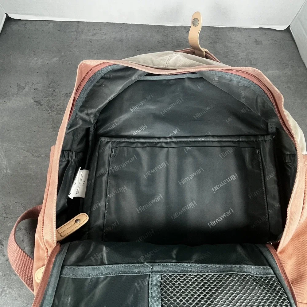 Himawari Travel Backpack Pink Beige‎ Nylon Multi Pocket School Laptop Bag